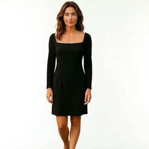 strenesse gabriele strehle Black Square Neck Knitted Dress Size 6